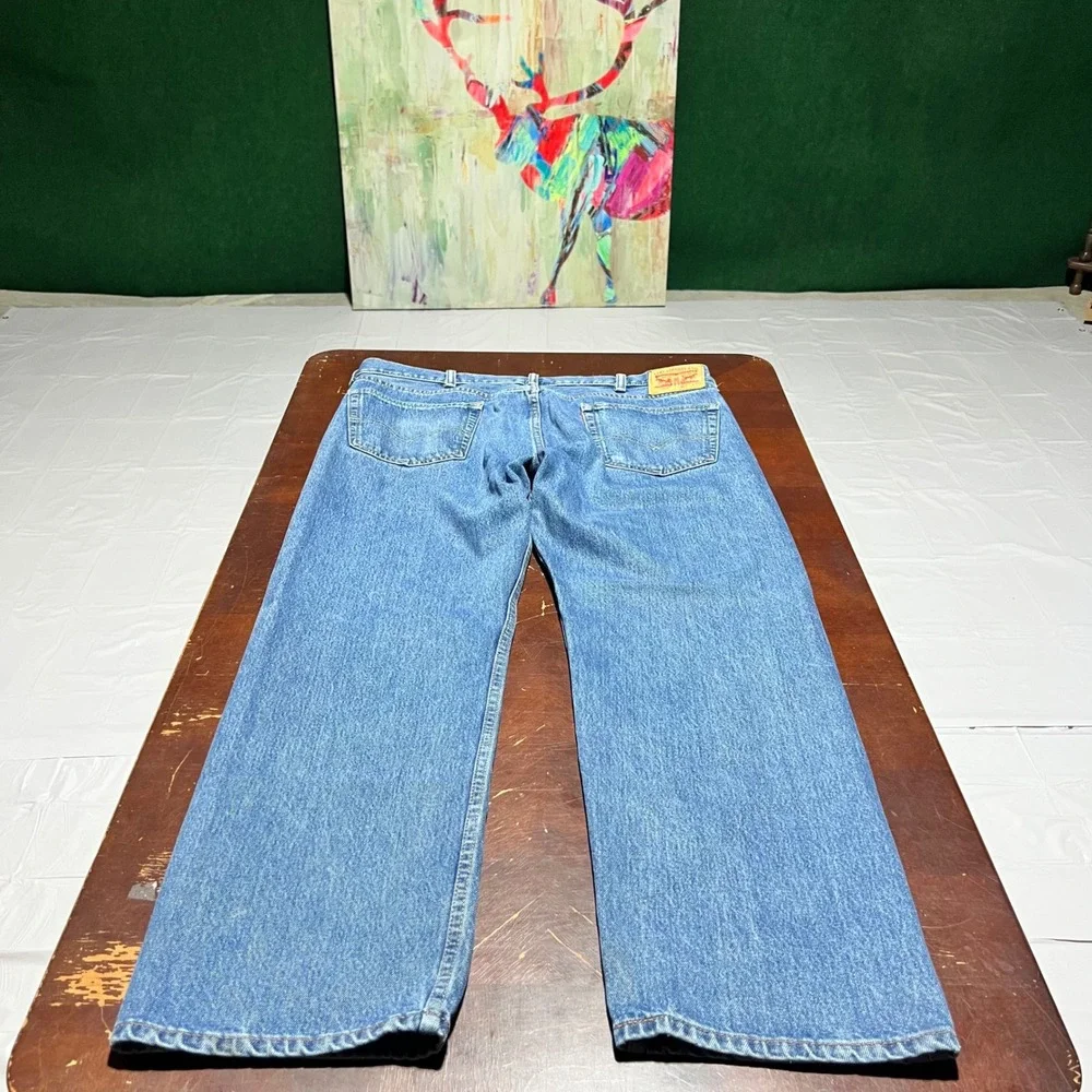Levis 505 Regular Fit Straight Leg Blue Denim Jeans Mens 40x30 Medium Wash